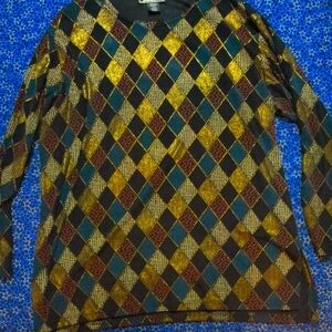 Impressions millennium edition sz. large blouse Harlequin-gold Long Sleeve